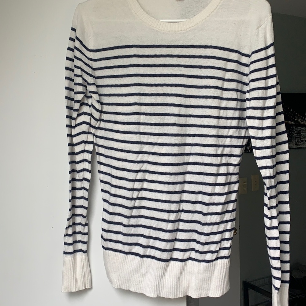 Navy blue striped sweater